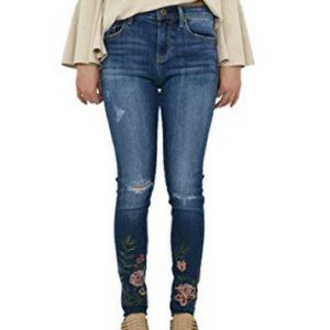 Driftwood Jeans 33 Jackie Rose Embroidered Distressed Raw Hem